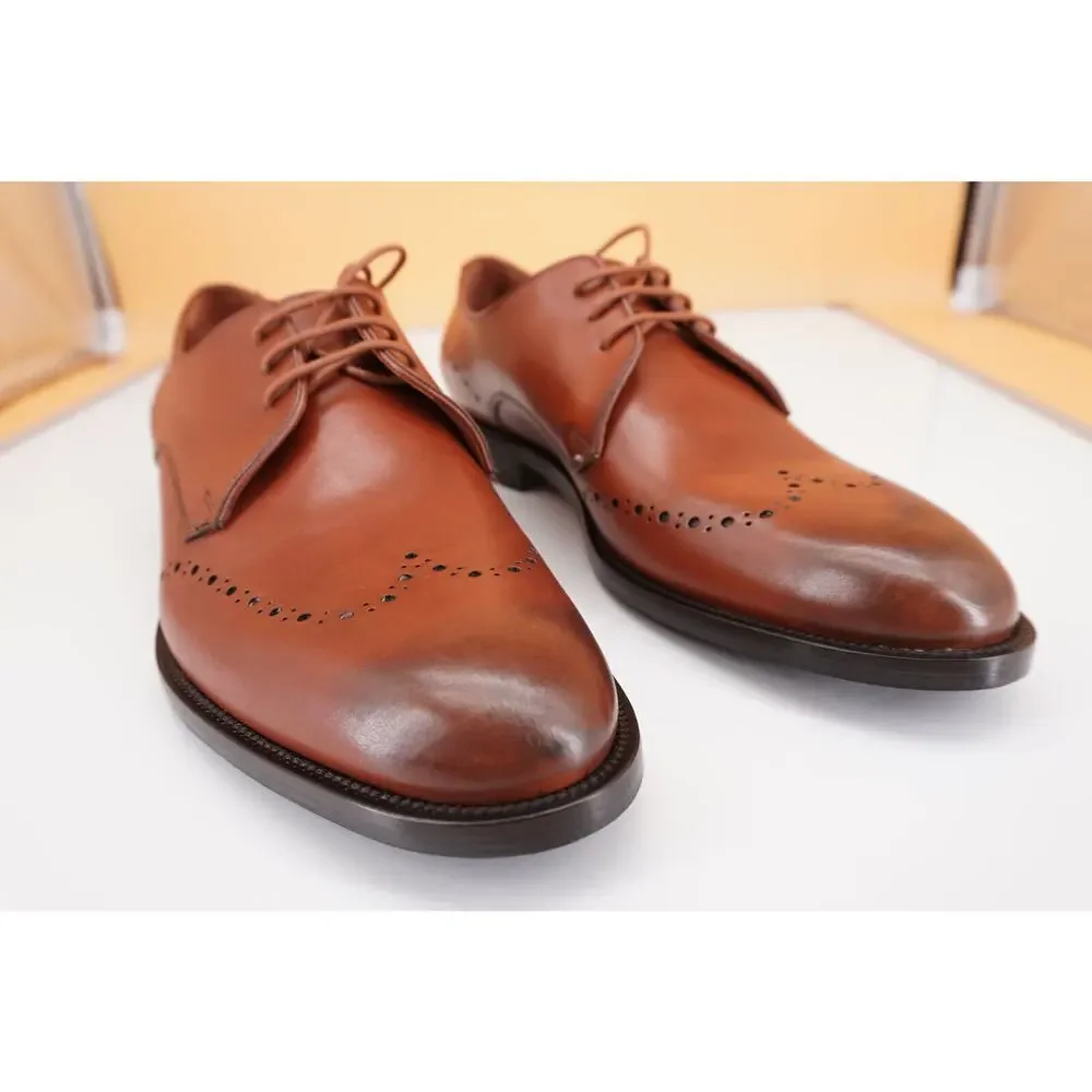 Allen Edmonds Lucca Toe Derby Oxford Men Shoes Size 9 Brown New $395